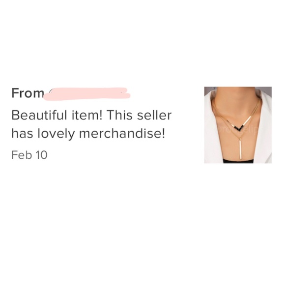 Layered Charm Gold Tone Chain Necklace Zinc Alloy Black V charm, Geometric - Picture 5 of 5